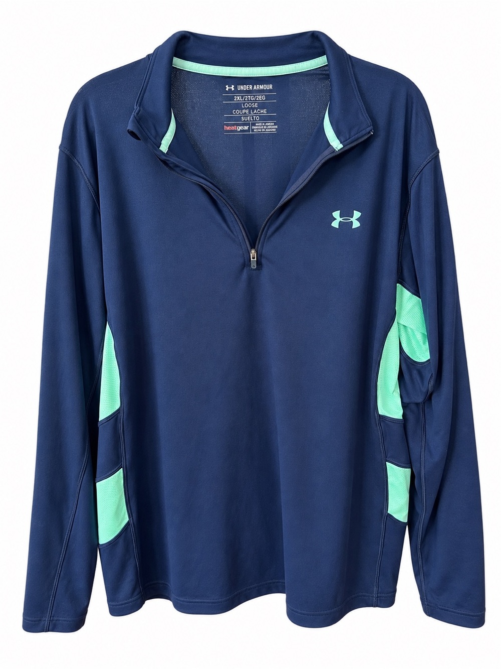Under Armour HeatGear Women’s 2XL Loose 1/4 Zip Pullover Navy Mint